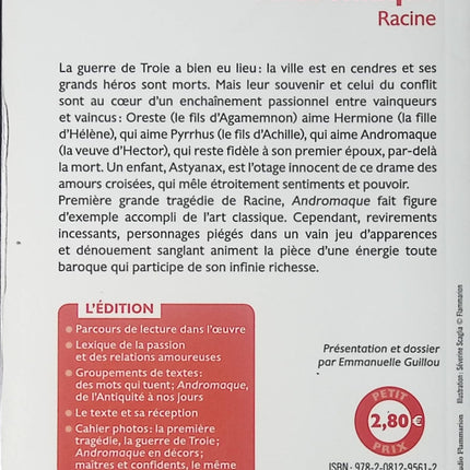 Andromaque Jean Racine tragédie classique théâtre français lycée bac français étude scolaire - Livre