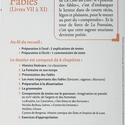 Fables Livres VII à XI Jean de La Fontaine fables classiques poésie morale lycée bac français - Livre