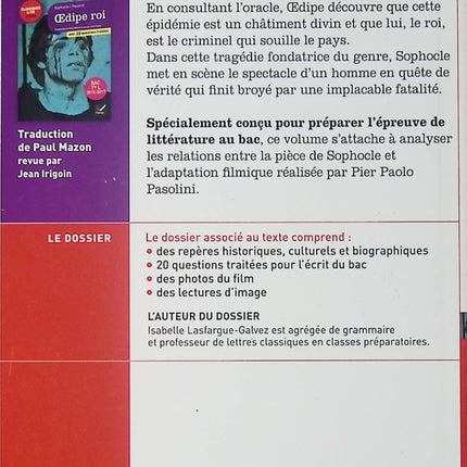 Œdipe roi Sophocle tragédie grecque théâtre antique lycée bac français lecture classique - Livre