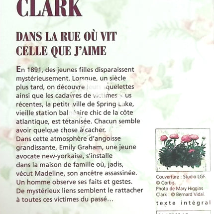 Dans la rue où vit celle que j'aime - Mary Higgins Clark - livre
