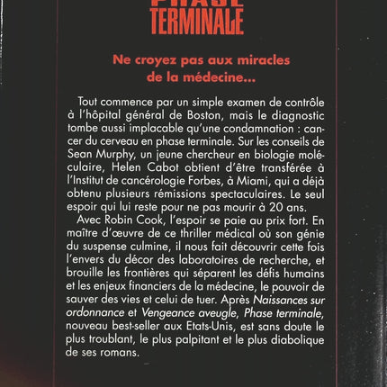 Phase terminale - Robin Cook - livre