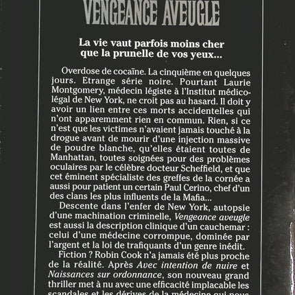 Vengeance aveugle - Robin Cook - livre