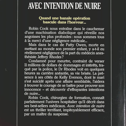 Avec intention de nuire - Robin Cook - livre
