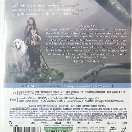 Belle et Sébastien 2 - L'aventure continue - Félix Bossuet, Tchéky Karyo - Blu-ray + DVD