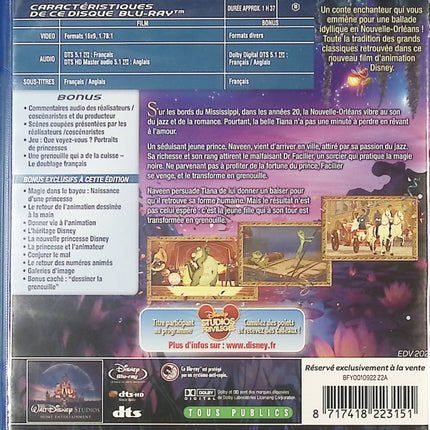 La Princesse et la Grenouille - Disney - Blu-ray