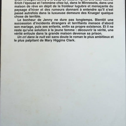 Un cri dans la nuit - Mary Higgins Clark - Livre