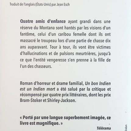 Un bon indien est un indien mort - Stephen Graham Jones - Livre