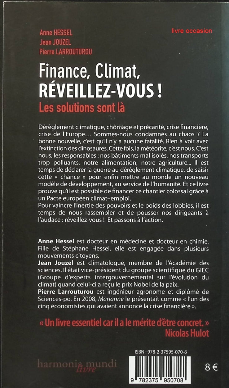 Finance, Climat, Réveillez-vous ! - Anne Hessel - livre