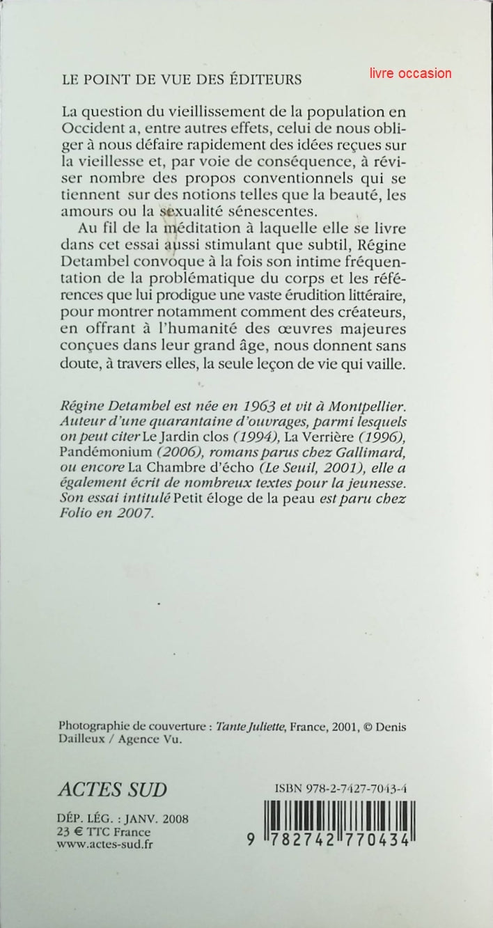 Le Syndrome de Diogène - Eloge des vieillesses - Régine Detambel - Livre