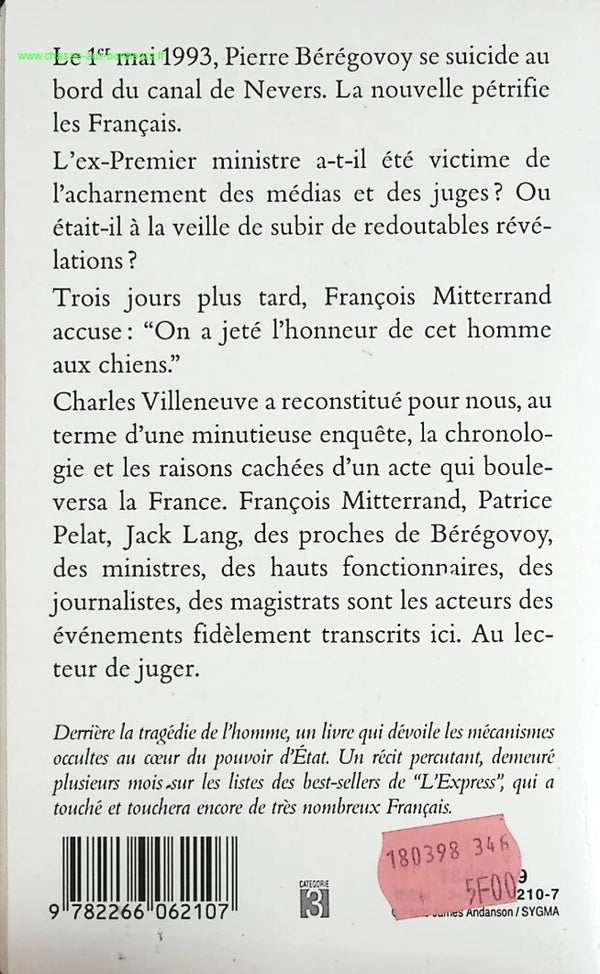 Dangerous Liaisons by Pierre Bérégovoy - Investigation into the death of a Prime Minister - Charles Villeneuve - book