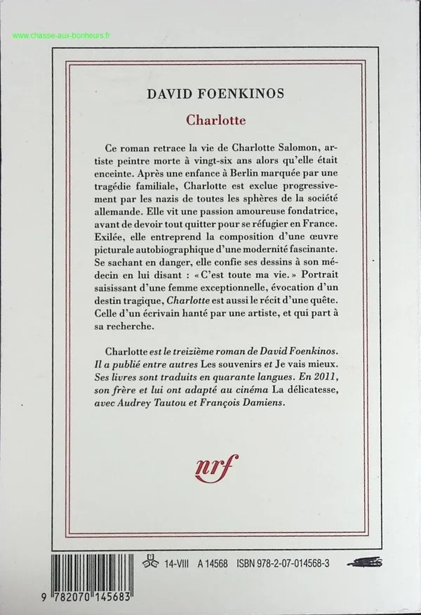 Charlotte - David Foenkinos - livre