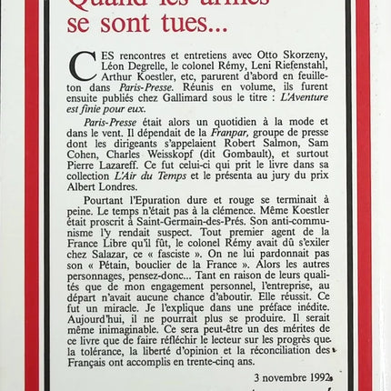 Als die Waffen schwiegen - François BRIGNEAU - Buch