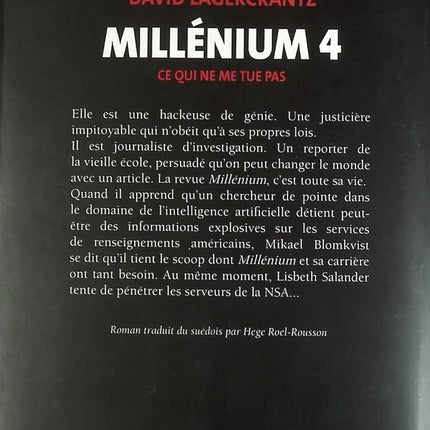 Millenium 4 - Ce Qui Ne Me Tues Pas - David Lagercrantz - livre