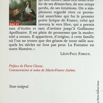 Fables - Jean de La Fontaine - livre