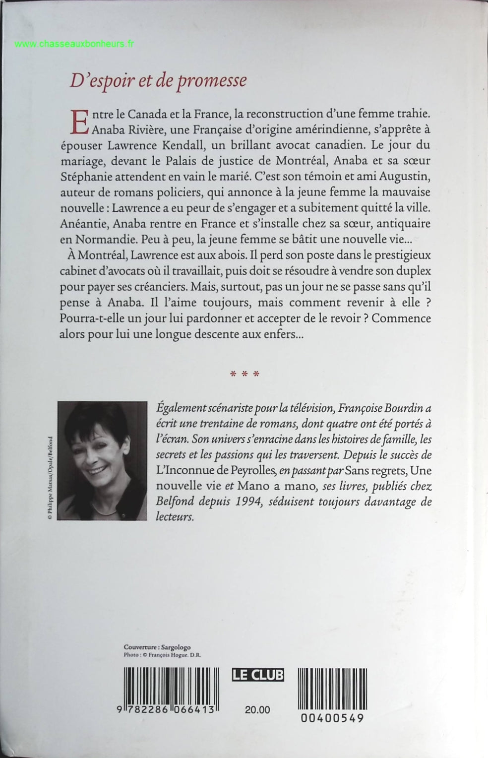 D'espoir et de promesse - Françoise Bourdin - Livre