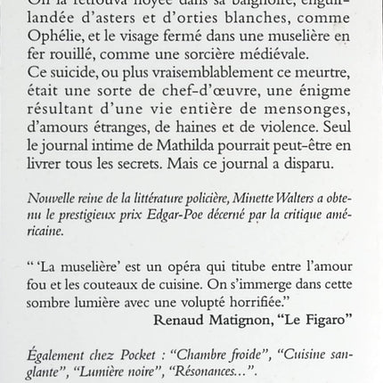 La Muselière - Minette Walters - livre