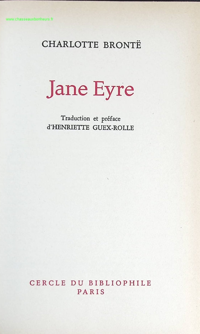 Jane Eyre - Charlotte Brontë - livre