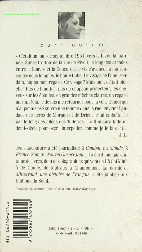 Greta Garbo - Jean Lacouture - livre