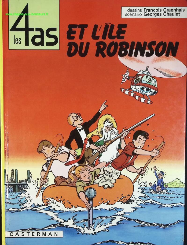 Les 4 as, tome 9 - Les 4 as et l'île du Robinson - Chaulet Georges François Craenhals - livre BD