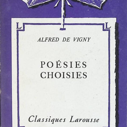 Poésies choisies - Alfred De Vigny - livre