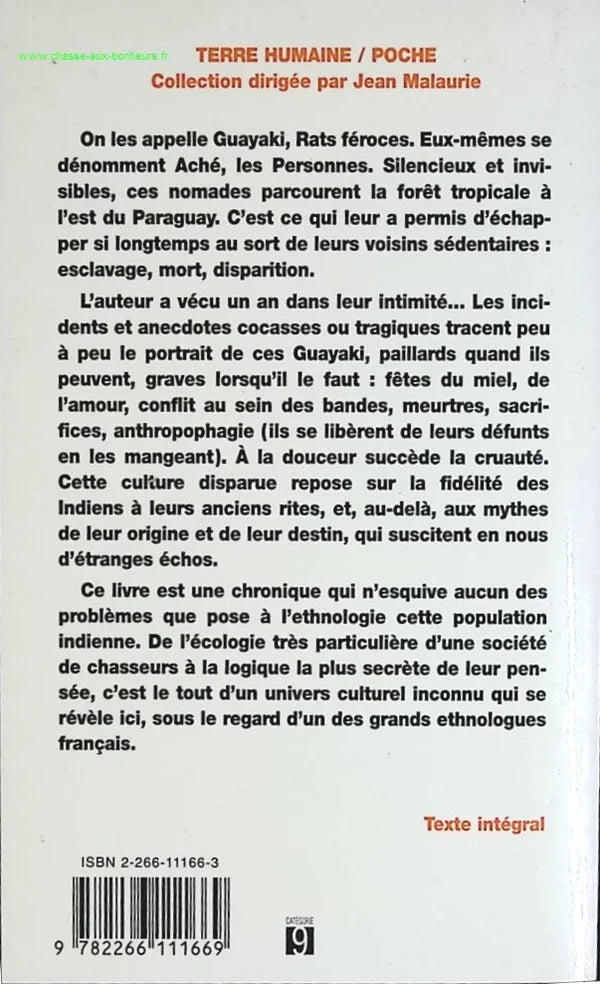 Chronique des Indiens Guayaki - Pierre Clastres - livre