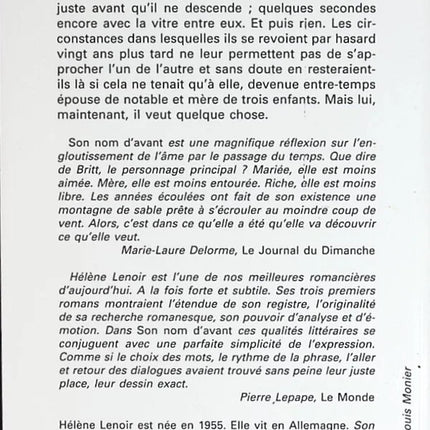 Son nom d'avant - Hélène Lenoir - livre