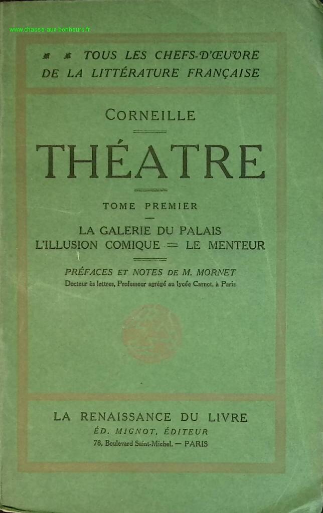 Théâtre tome 1 - Corneille - livre