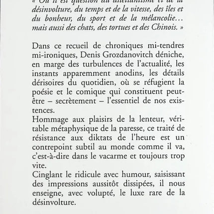 A Short Treatise on Nonchalance - Denis Grozdanovitch - book