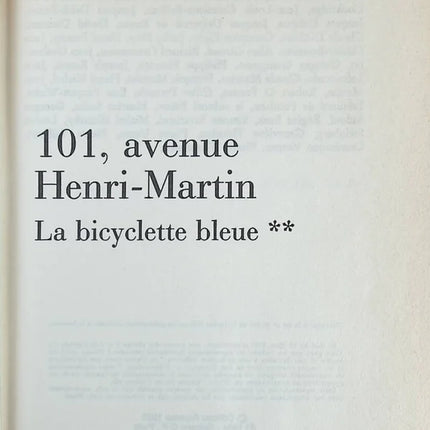 101 avenue Henri Martin - La Bicyclette bleue - Régine Deforges - Livre