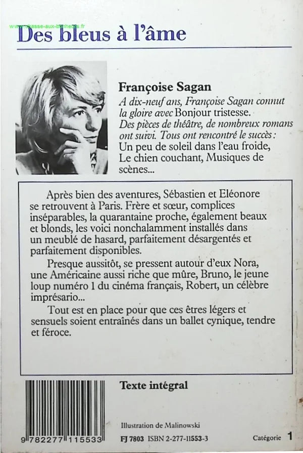 Des bleus à l'âme - Françoise Sagan - livre