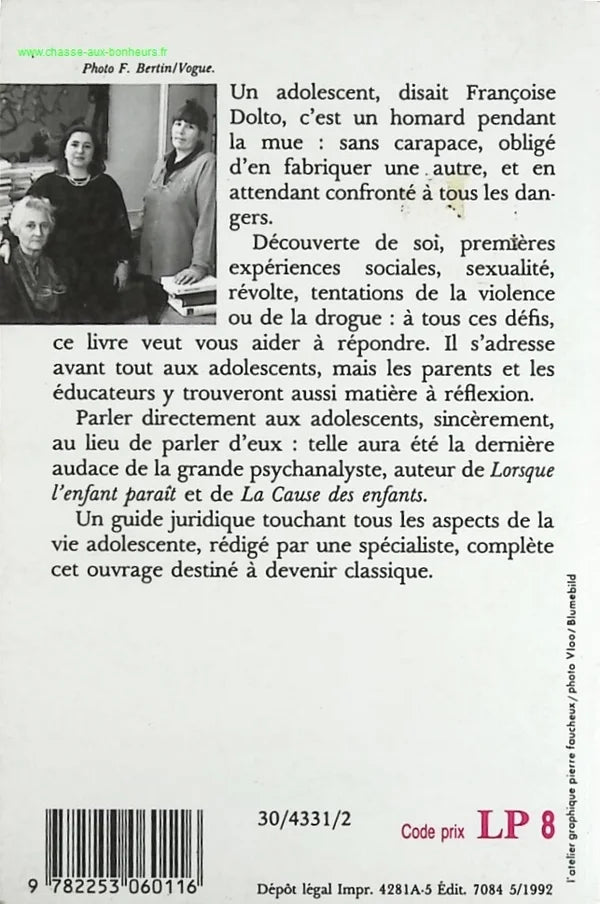 Lyrics for Teenagers The Lobster Complex - Françoise Dolto, Catherine Dolto-Tolitch - book