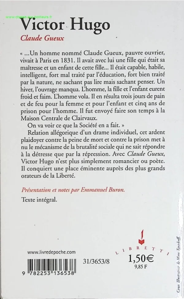 Claude Gueux - Victor Hugo - livre