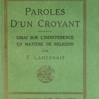 Paroles d'un croyant - F. Lamennais - livre