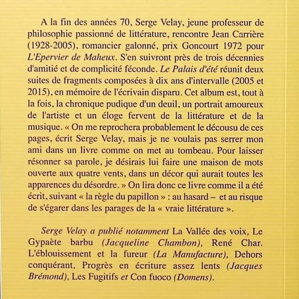 Le Palais d été - Serge Velay - livre