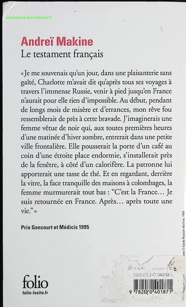 The French Testament - Andrei Makine - Book