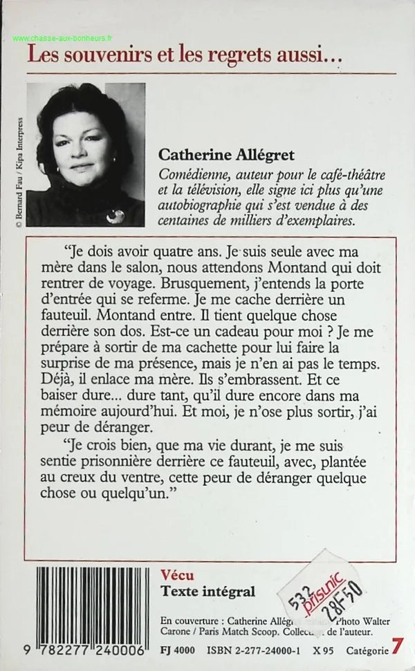 Memories and Regrets Too - Catherine Allégret - book