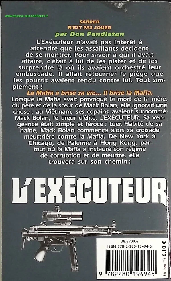 Cutting Is Not Playing - The Executioner Gérard De Villers - Don Pendleton - Book