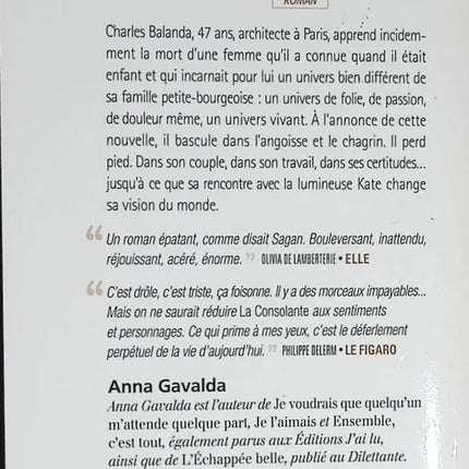 Roman contemporain français occasion – La consolante – Anna Gavalda – émotions, relations et résilience - livre
