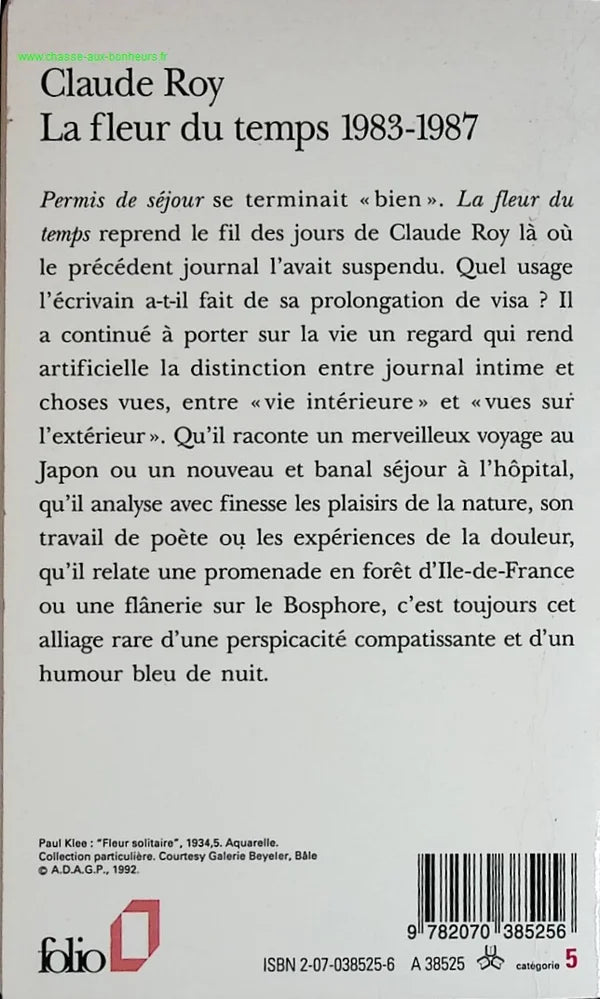 The Flower of Time - 1983-1987 - Claude Roy - book