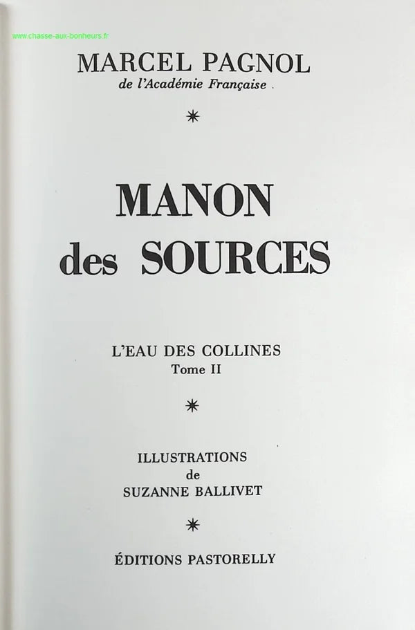 Manon des sources - Marcel Pagnol - Livre