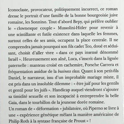 Avec les pires intentions - Alessandro Piperno - livre