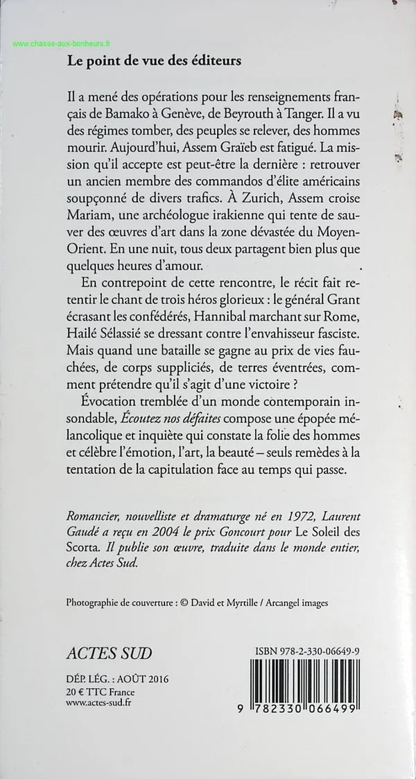 Écoutez nos défaites - Laurent Gaudé - Livre