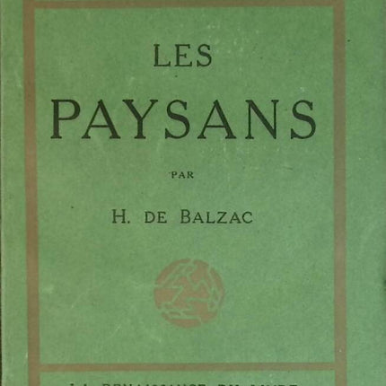 Les paysans - Honoré de Balzac - livre
