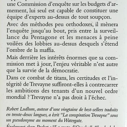 La conspiration trevayne - Robert Ludlum - livre