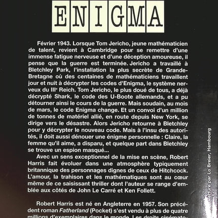 Enigma - Robert Harris - livre