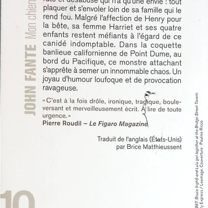Mon chien stupide John Fante roman humoristique américain relation homme-animal absurdité et tendresse - livre