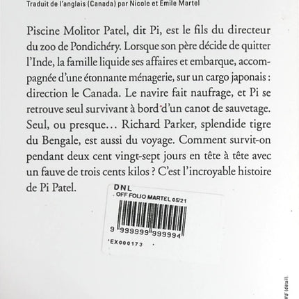 L'histoire de Pi - Yann Martel - livre