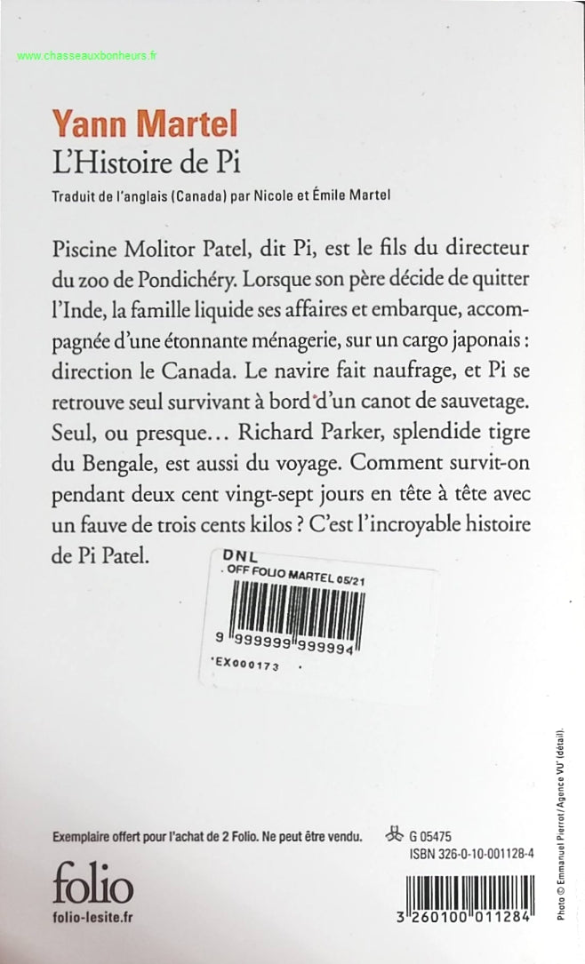 L'histoire de Pi - Yann Martel - livre