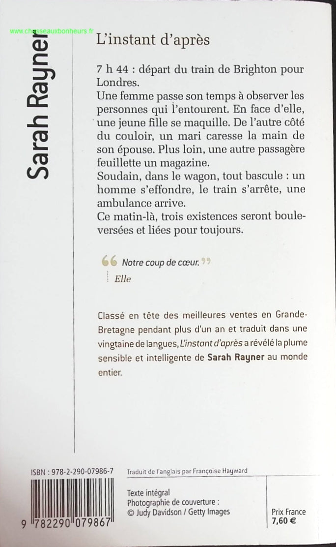 L'instant d'après - Sarah Rayner - livre