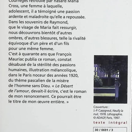 Le Désert de l'amour - François Mauriac - livre